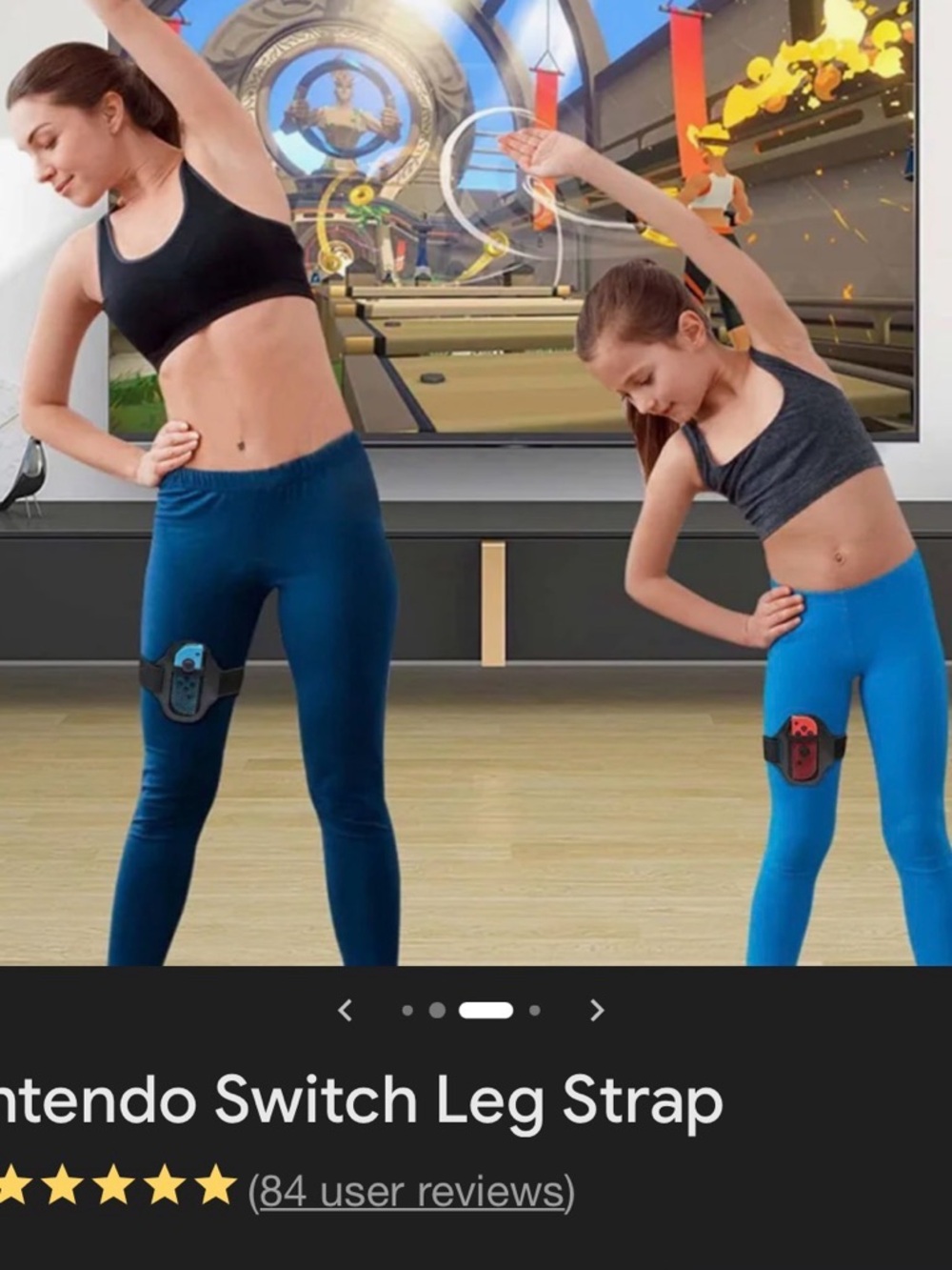 Two Nintendo Black Adjustable Game Straps with Molded Connectors